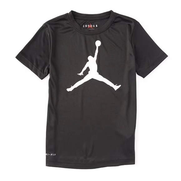 Nike Air Jordan T Shirt tee M 10-12 Youth performance dri-fit black jumpman - Picture 8 of 11